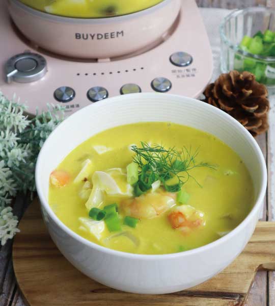 VitamixS30調理機-大侑料理-食譜-南瓜海鮮豆腐煲-北鼎粉漾美顏壺