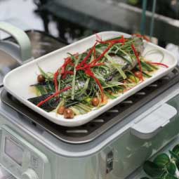 甘樹子清蒸石斑魚-北鼎多功能蒸燉鍋食譜-電鍋-蒸鍋