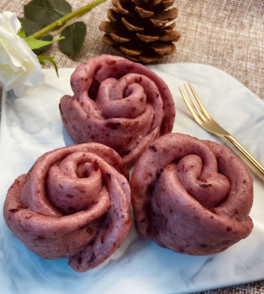 Vitamix調理機-陳月卿-養生-紫薯玫瑰饅頭-親子-牛奶-蔓越莓