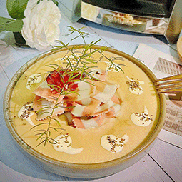 Vitamix調理機-A2500i-A3500i-超跑級調理機-陳月卿-養生達人-食譜-食農-食農教育-綠色食譜-綠色飲食-永續飲食-當季食材-在地食材-輕食-法式栗子蘋果濃湯佐蝴蝶麵-情人節大餐-跨年餐