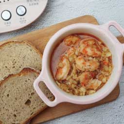 BUYDEEM-北鼎-粉漾-烹煮壺-one用壺-BUYDEEM-陳月卿-養生達人-食譜-西班牙蒜蝦-免開火-免顧火